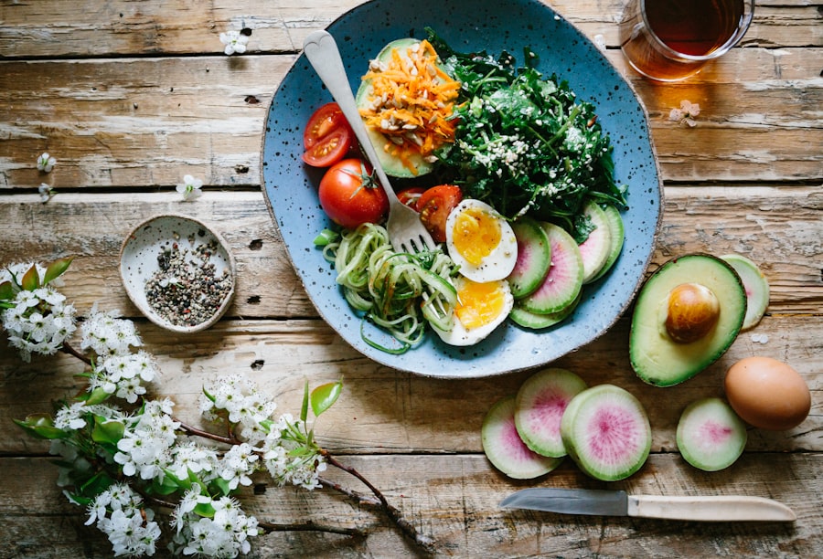 Colorful fresh ingredients arranged for mindful nourishment